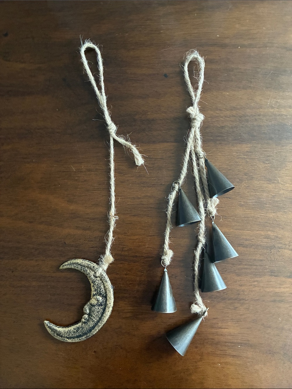Witchy Wall Decor Whimsigoth Moon Metal Bells Protection Boho Set Twine